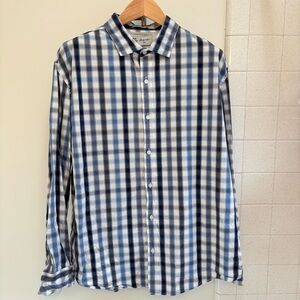 Hayati Blue White Plaid Dress Shirt Size XXL Button Down Classic Fit Preppy